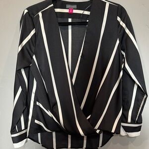 Black and White Striped Women's Top